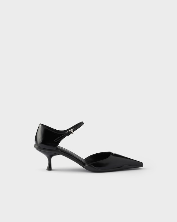 Brushed leather D'Orsay pumps - Black Brushed leather D'Orsay pumps - Black