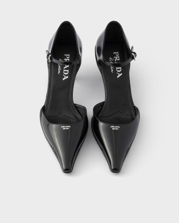 Brushed leather D'Orsay pumps - Black Brushed leather D'Orsay pumps - Black