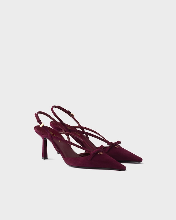 Suede slingback pumps - Burgundy Suede slingback pumps - Burgundy