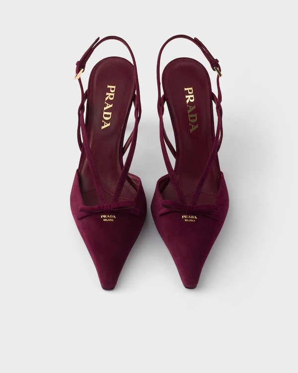Suede slingback pumps - Burgundy Suede slingback pumps - Burgundy