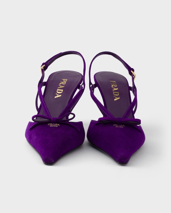 Suede slingback pumps - Violet Suede slingback pumps - Violet
