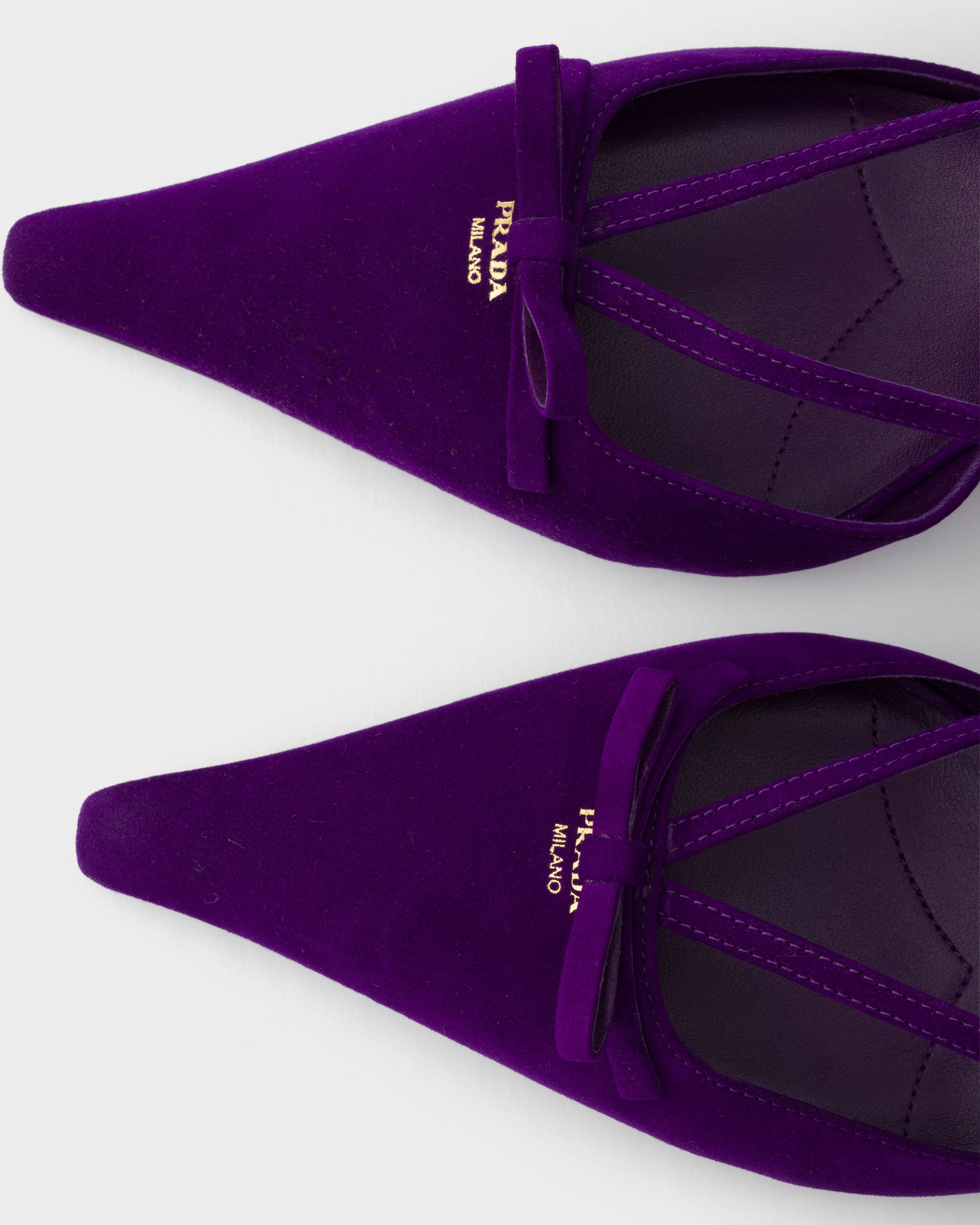 Violet Suede Slingback Pumps | PRADA - United States