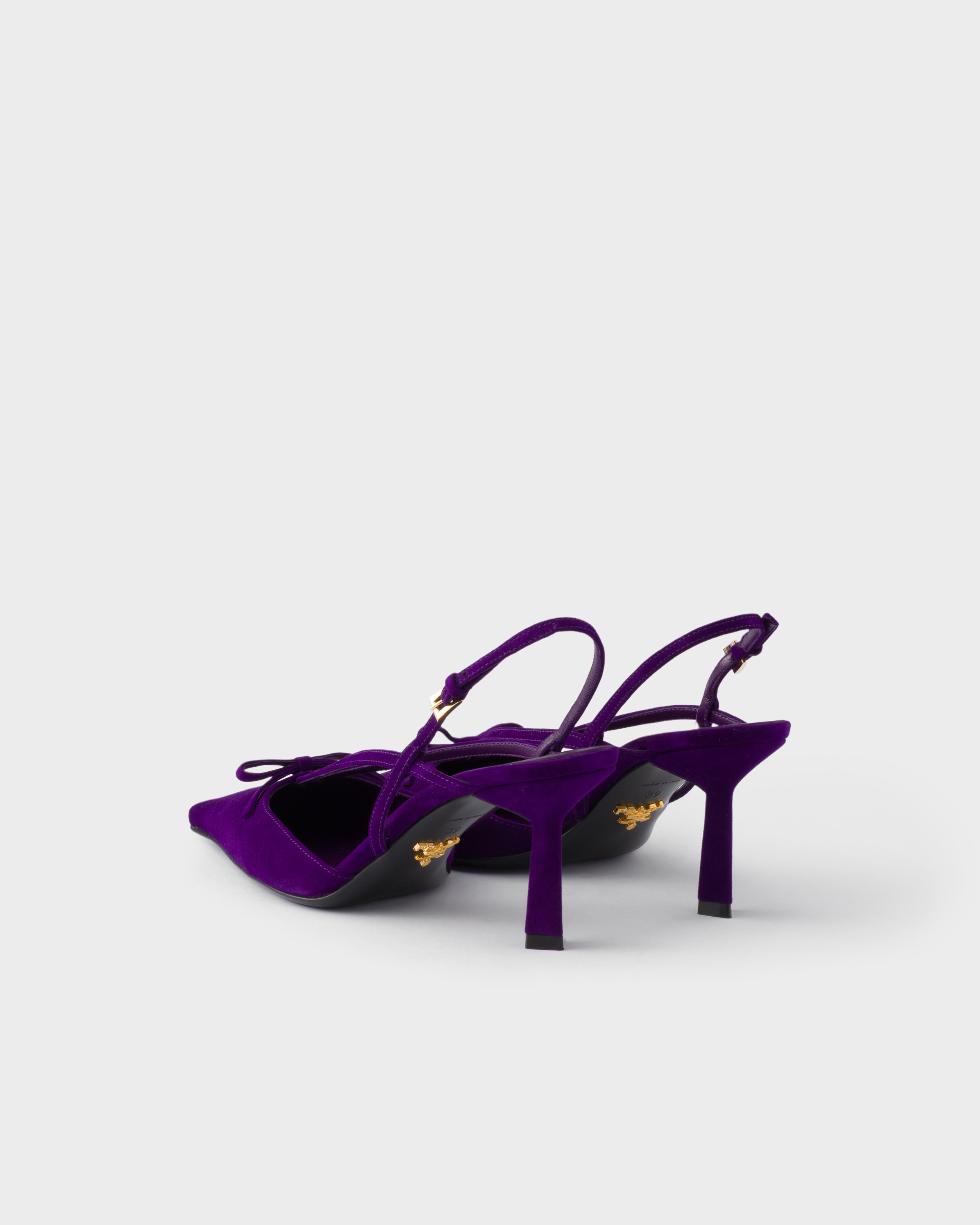 Violet Suede Slingback Pumps | PRADA - United States