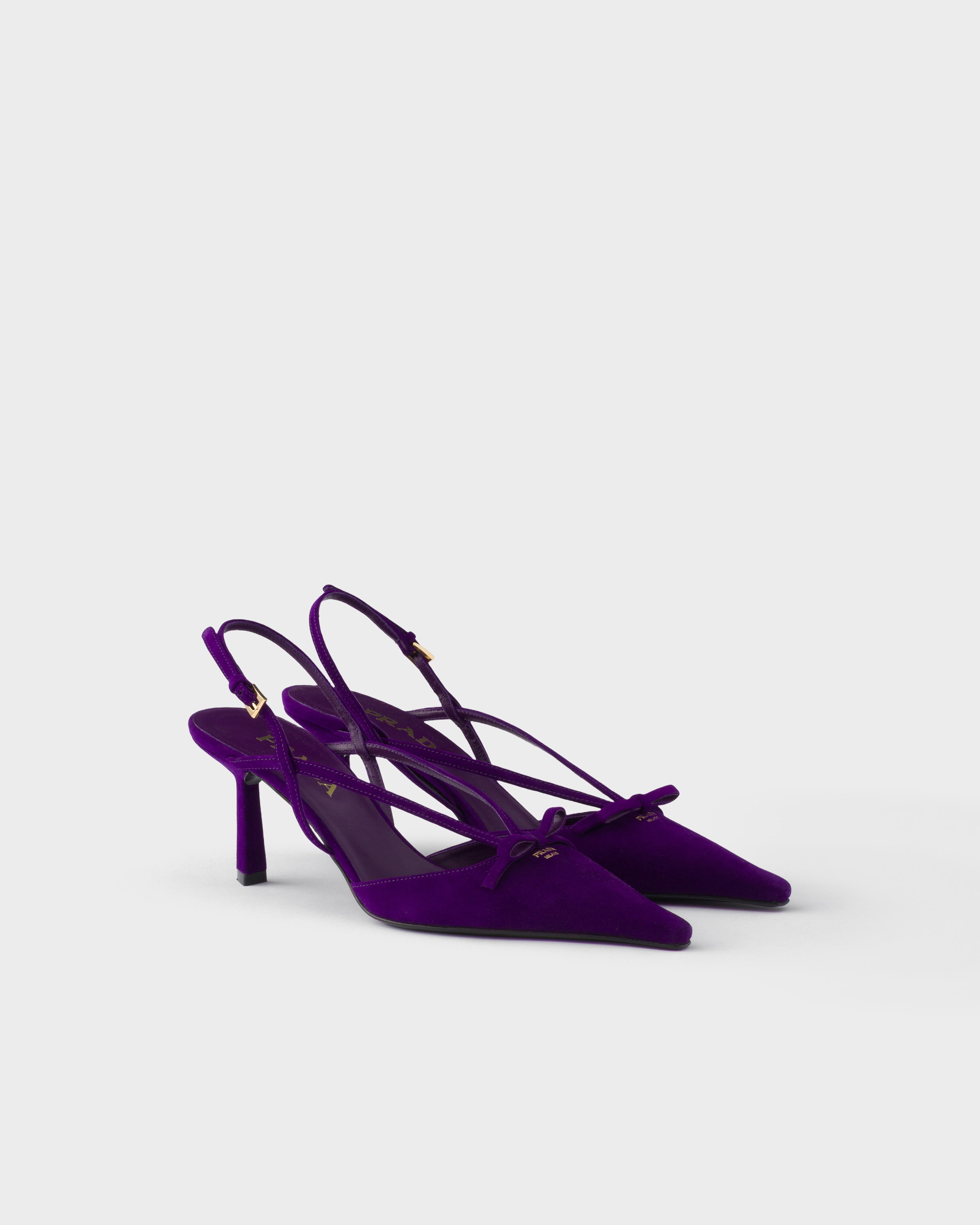 Violet Suede Slingback Pumps | PRADA - United States