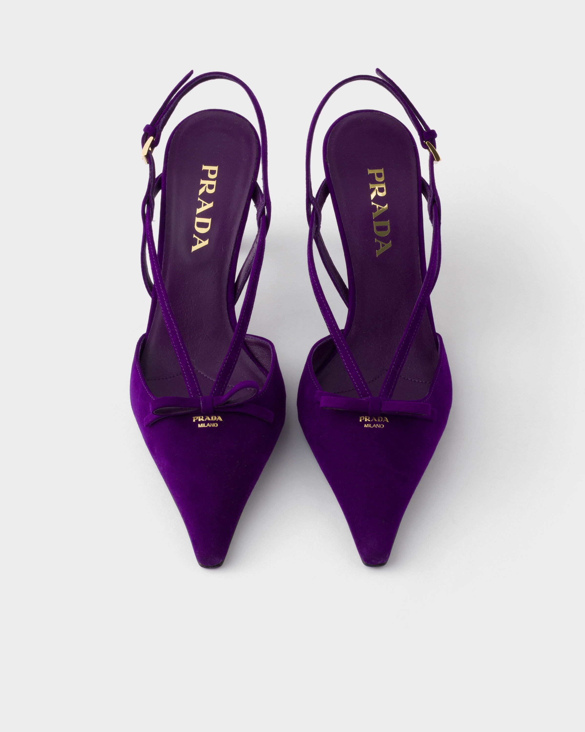 Violet Suede Slingback Pumps | PRADA - United States