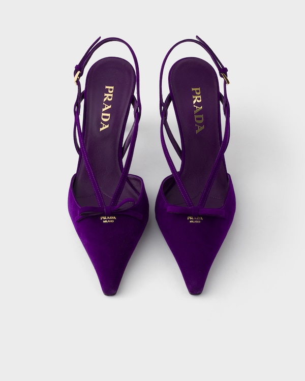 Suede slingback pumps - Violet Suede slingback pumps - Violet