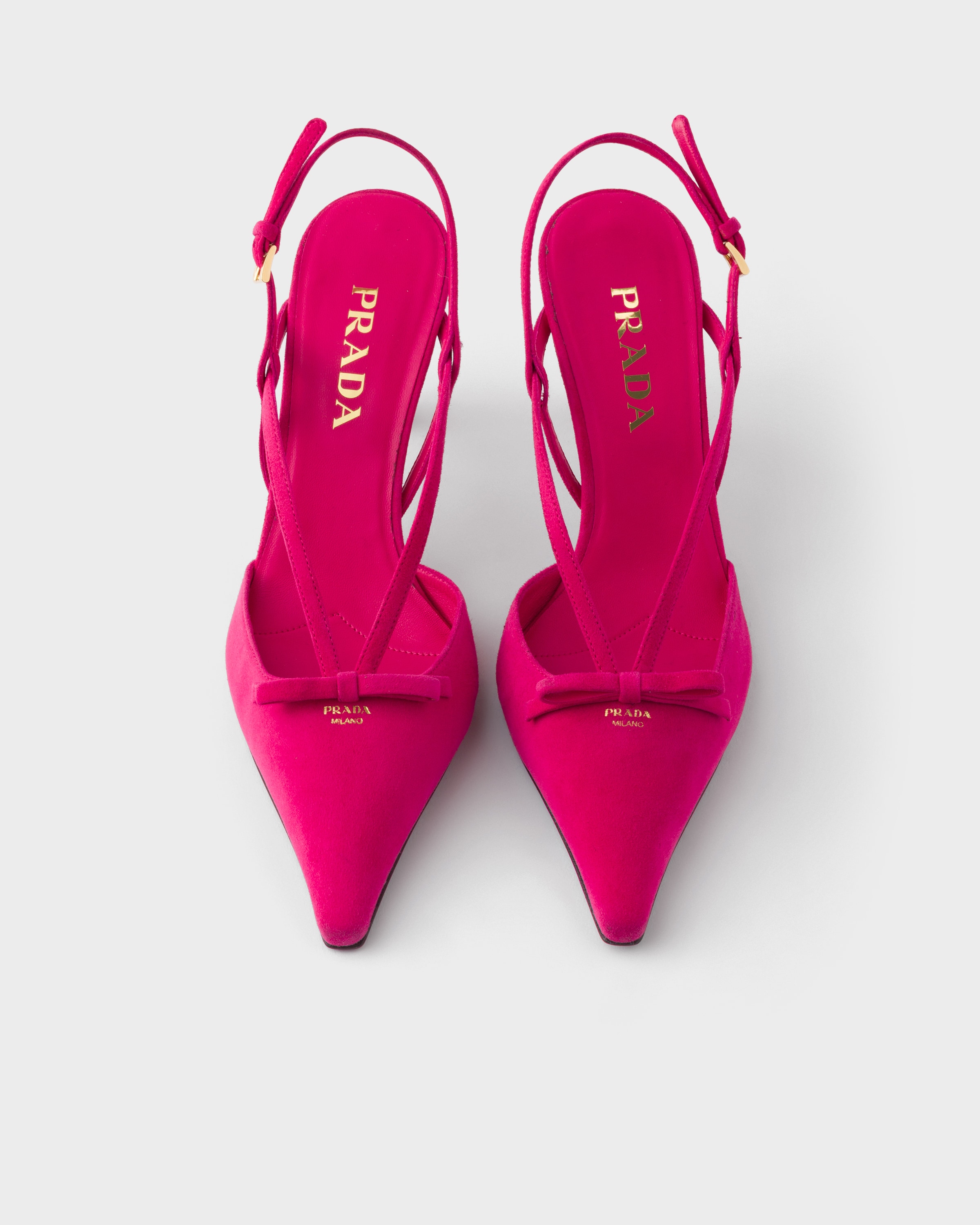 ピオニーピンク スエード スリングバック パンプス | PRADA - 日本