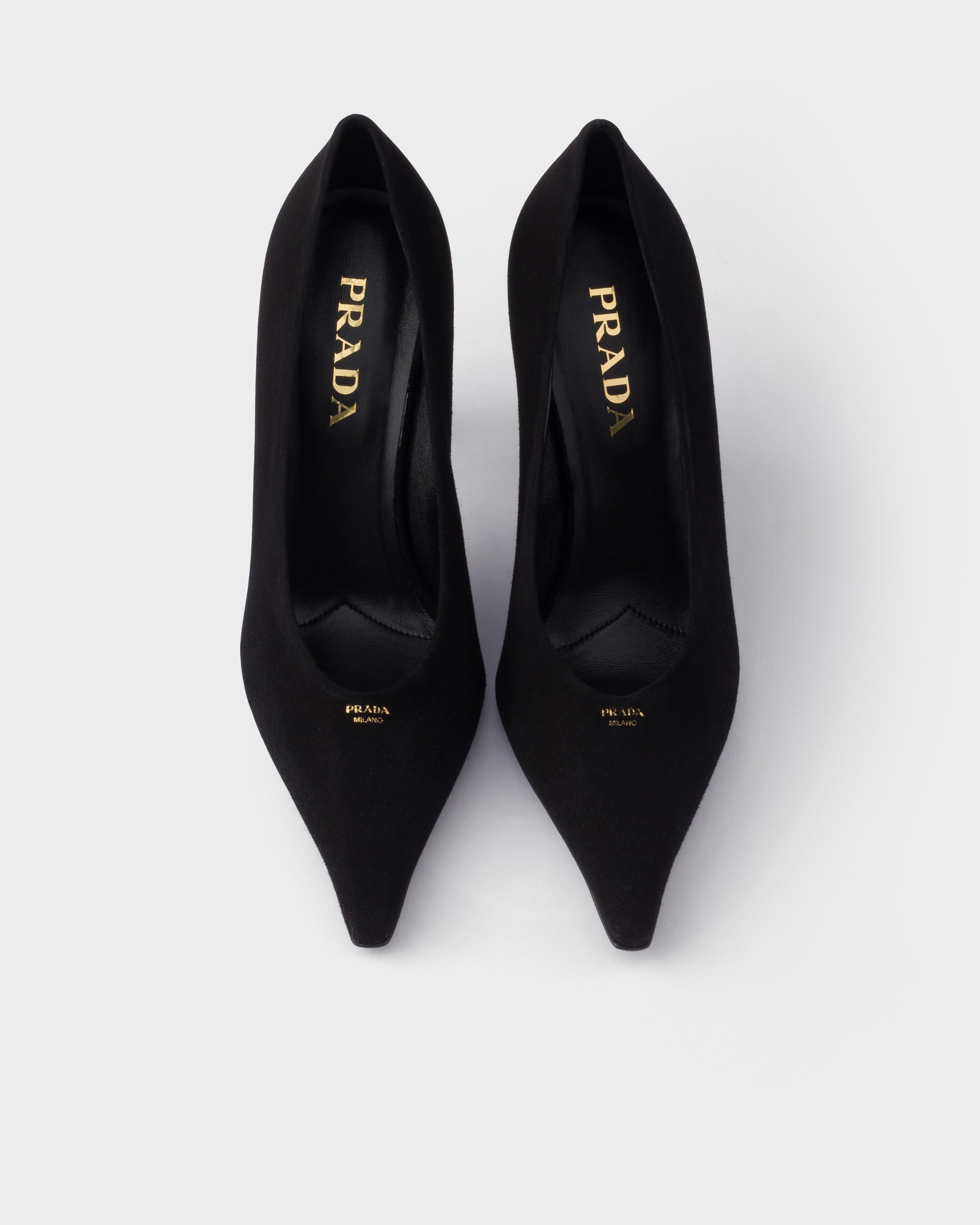 Black Suede Pointy Toe Pumps | PRADA - Denmark