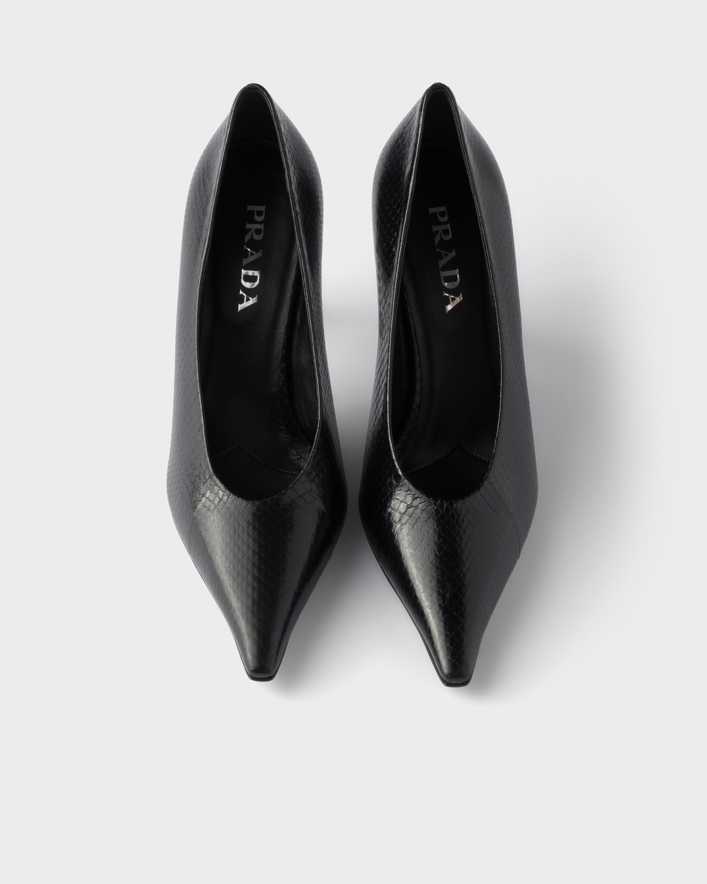 Black Ayers Leather Pointy Toe Pumps | PRADA - United States