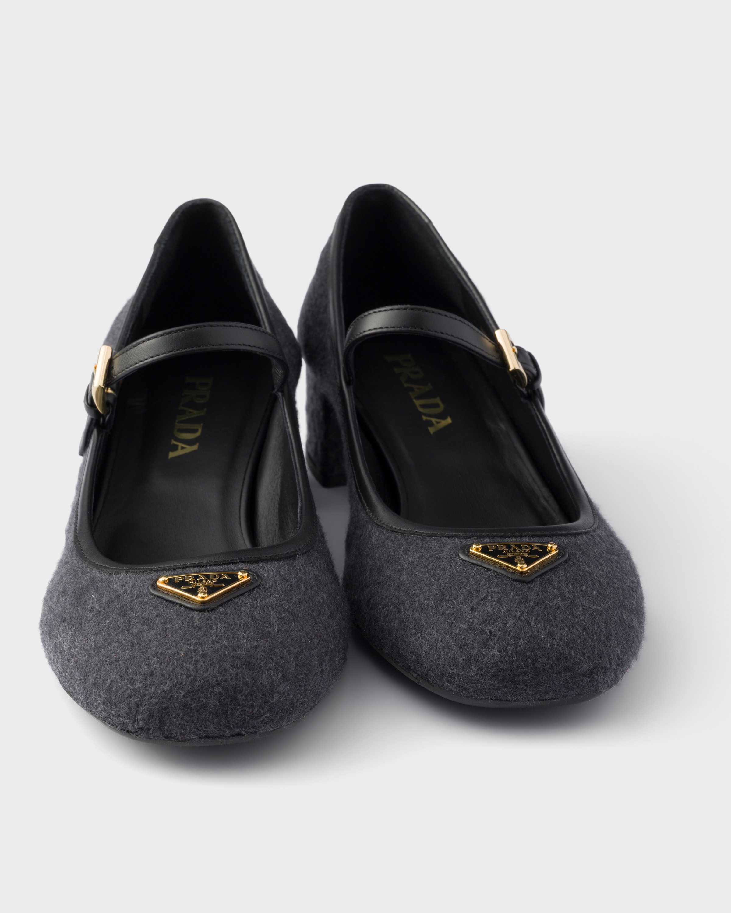 Anthracite Gray Fabric Pumps | PRADA - United States