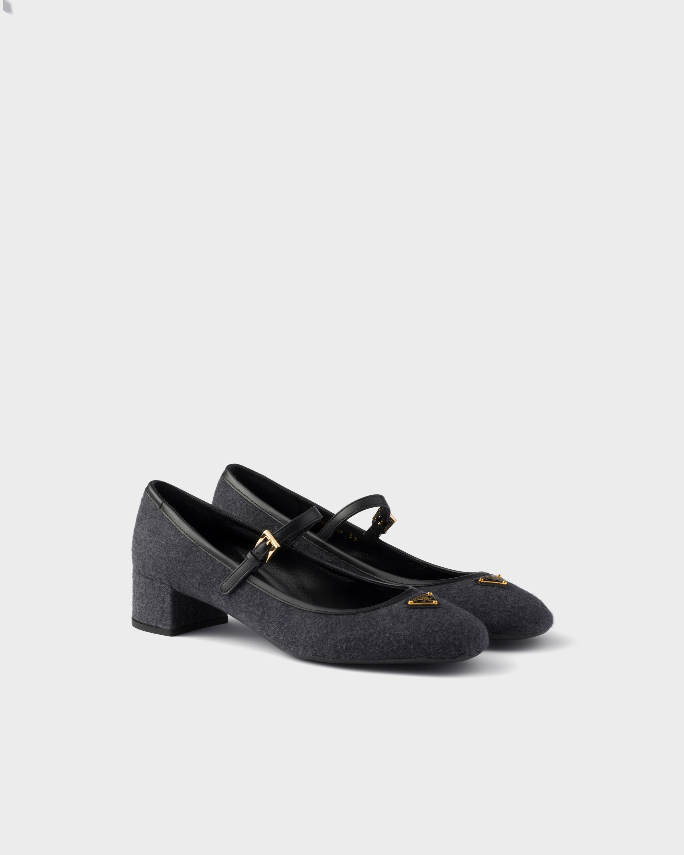 Anthracite Gray Fabric Pumps | PRADA - United States