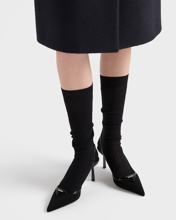 Fabric slingback pumps - Black Fabric slingback pumps - Black