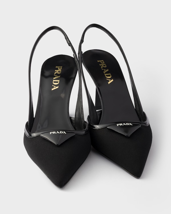 Fabric slingback pumps - Black Fabric slingback pumps - Black