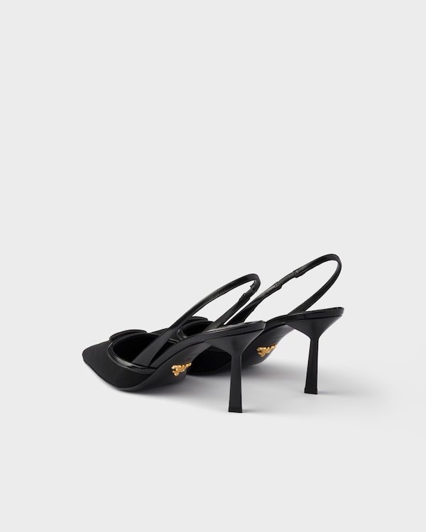 Fabric slingback pumps - Black Fabric slingback pumps - Black