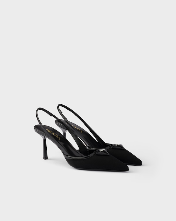 Fabric slingback pumps - Black Fabric slingback pumps - Black