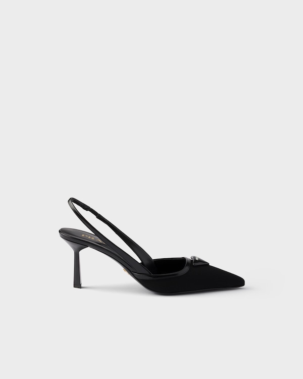 Fabric slingback pumps - Black Fabric slingback pumps - Black