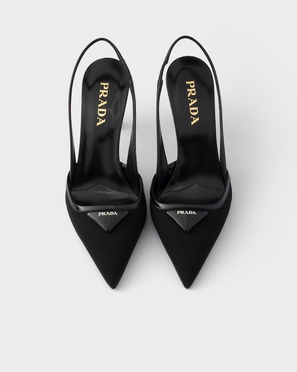 Fabric slingback pumps - Black Fabric slingback pumps - Black