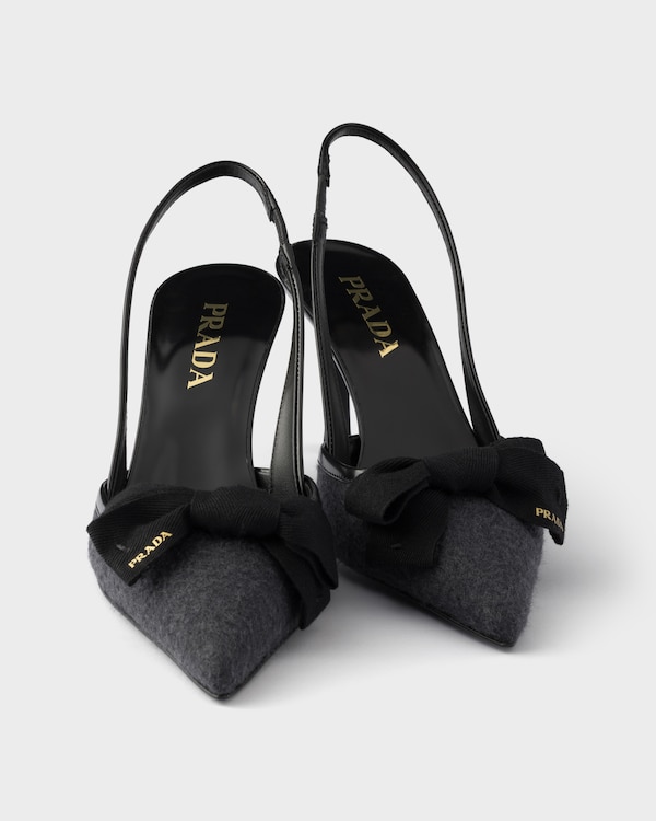 Fabric slingback pumps - Anthracite Gray Fabric slingback pumps - Anthracite Gray
