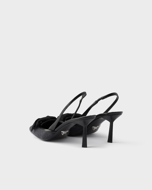 Fabric slingback pumps - Anthracite Gray Fabric slingback pumps - Anthracite Gray