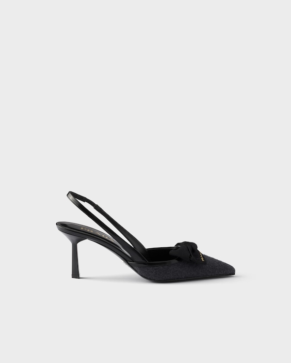 Fabric slingback pumps - Anthracite Gray Fabric slingback pumps - Anthracite Gray