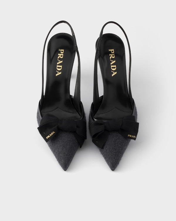 Fabric slingback pumps - Anthracite Gray Fabric slingback pumps - Anthracite Gray