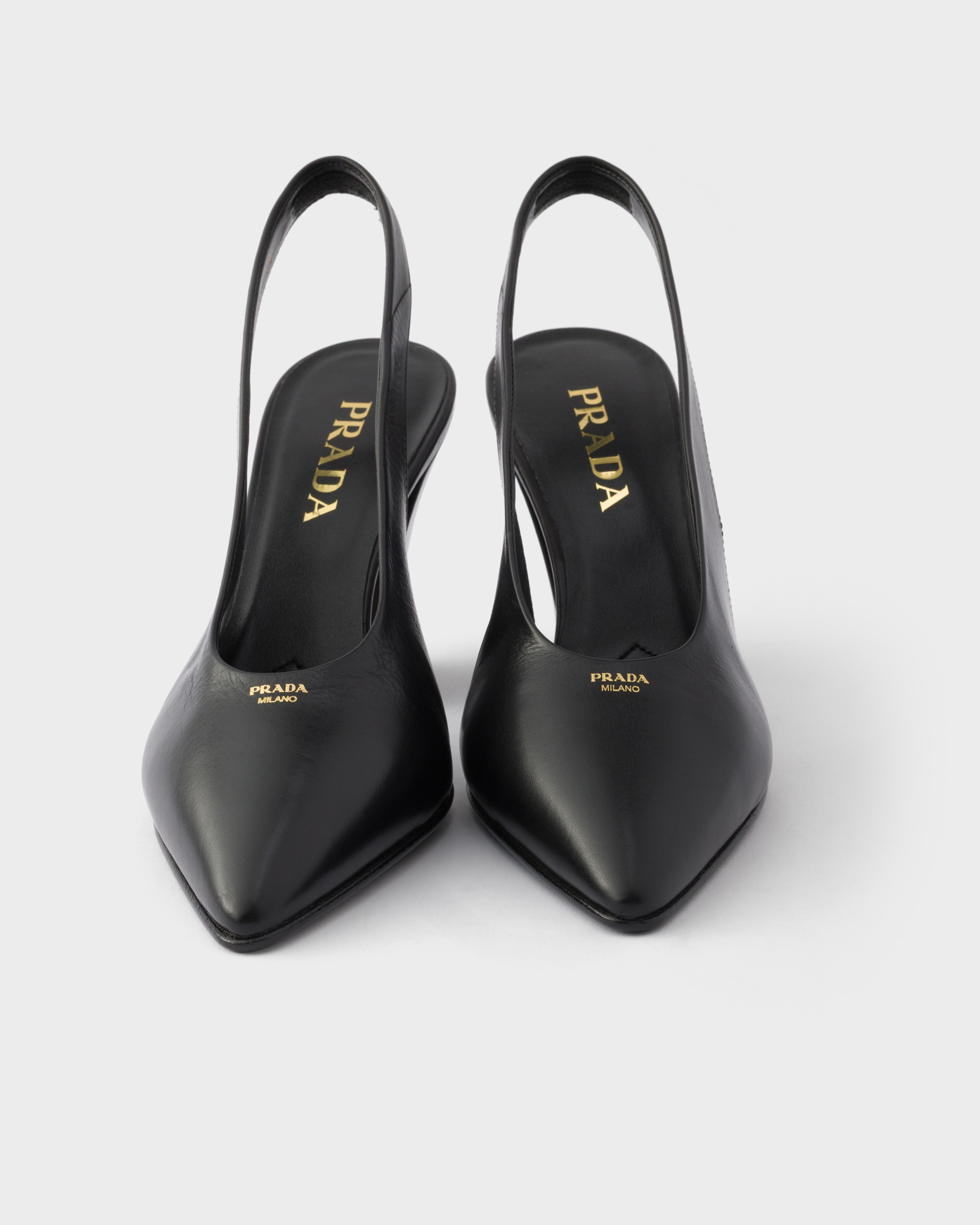 Black Leather Slingback Pumps | PRADA - United States