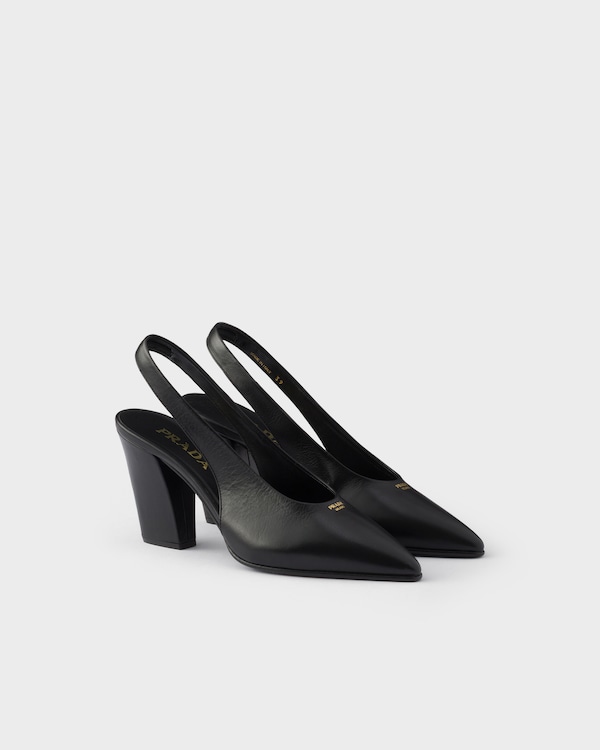 Leather slingback pumps - Black Leather slingback pumps - Black