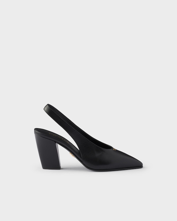 Leather slingback pumps - Black Leather slingback pumps - Black