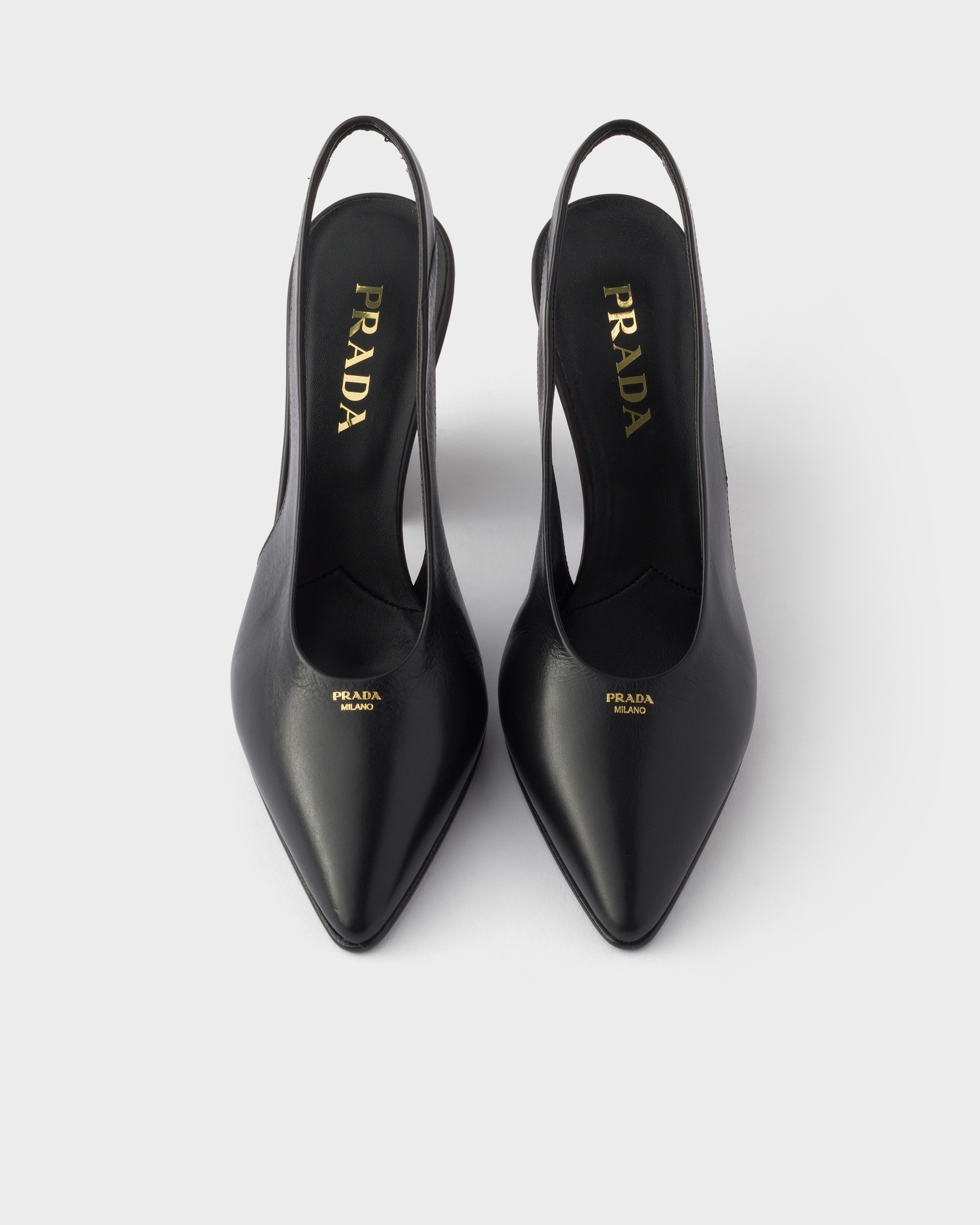 Black Leather Slingback Pumps | PRADA - United States