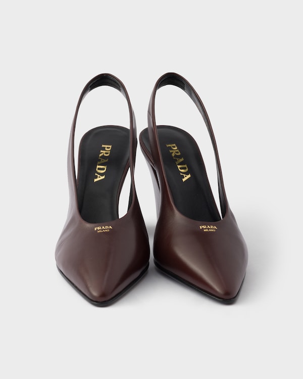 Leather slingback pumps - Dark Brown Leather slingback pumps - Dark Brown