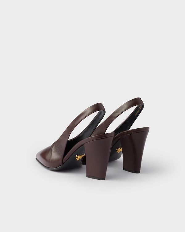 Leather slingback pumps - Dark Brown Leather slingback pumps - Dark Brown
