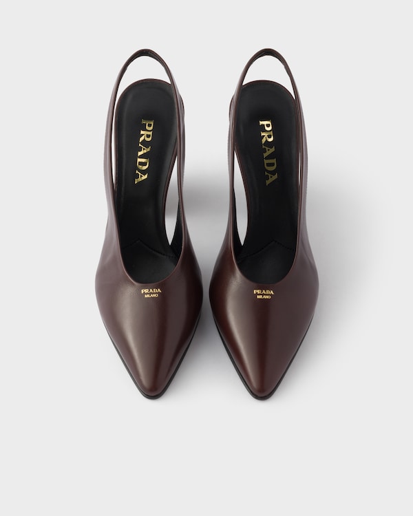 Leather slingback pumps - Dark Brown Leather slingback pumps - Dark Brown