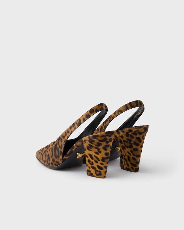 Zapatos de tacón destalonado de piel estampada - Miel Zapatos de tacón destalonado de piel estampada - Miel