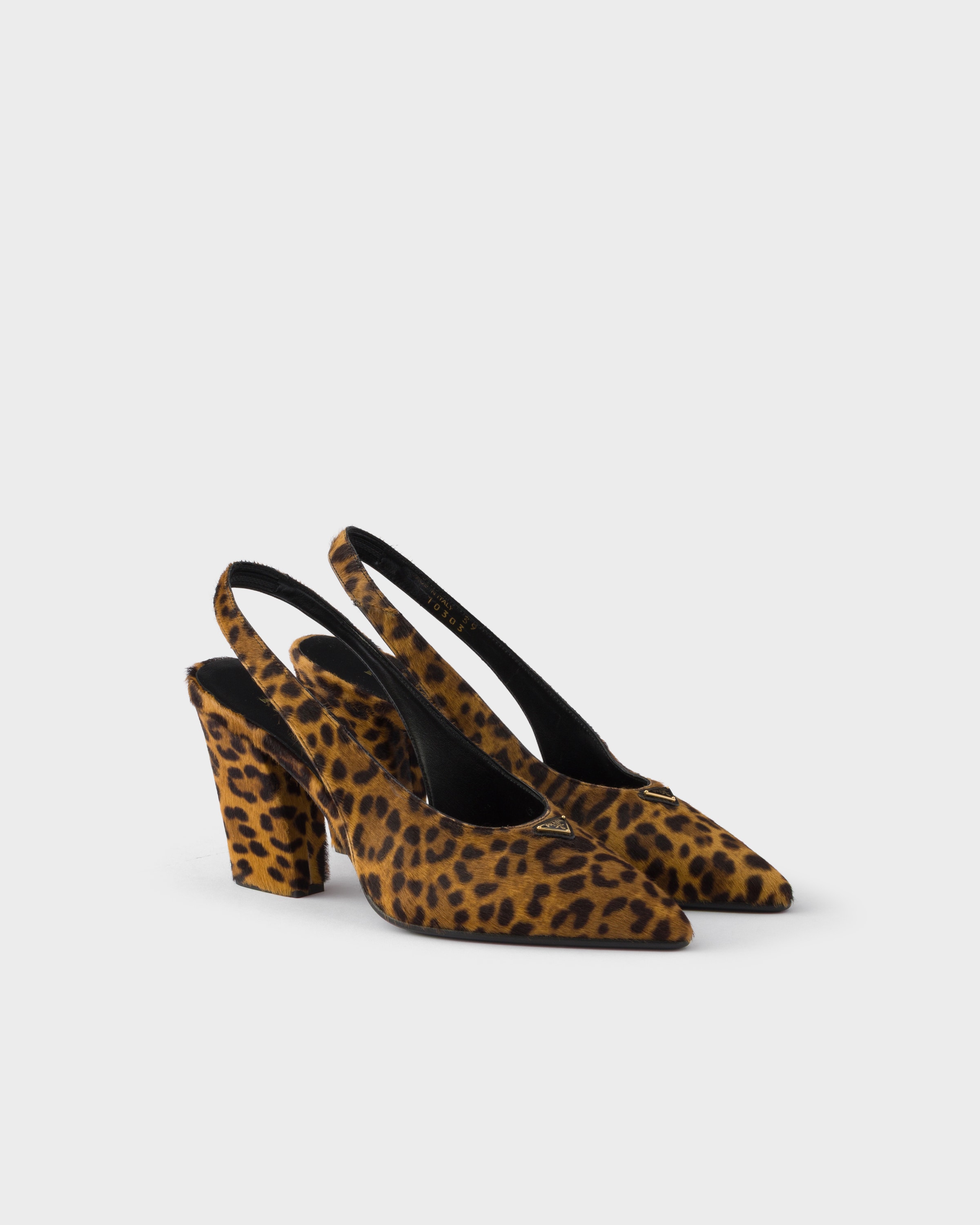 Honey Printed Leather Slingback Pumps | PRADA - United States