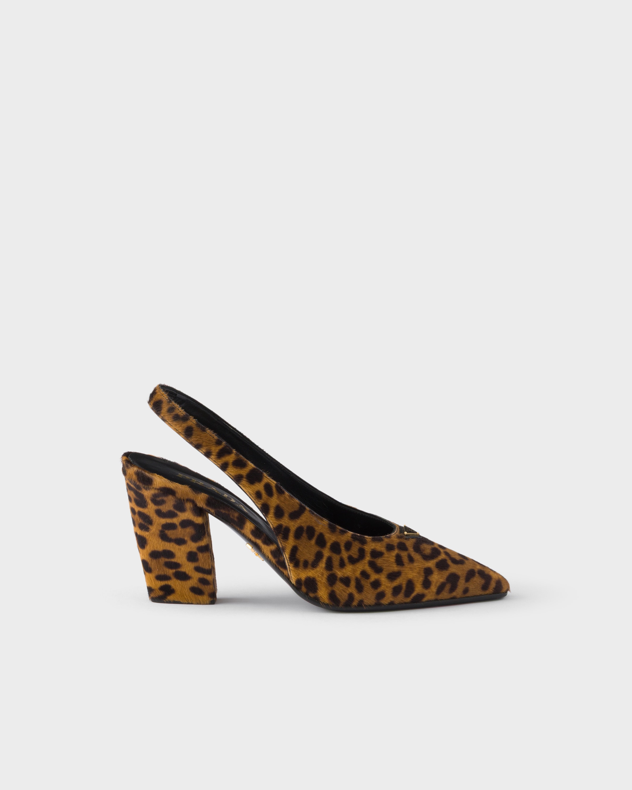 Prada Printed leather slingback pumps