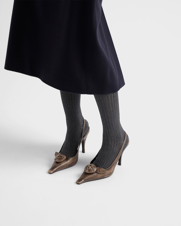 Leather slingback pumps - Dove Gray Leather slingback pumps - Dove Gray