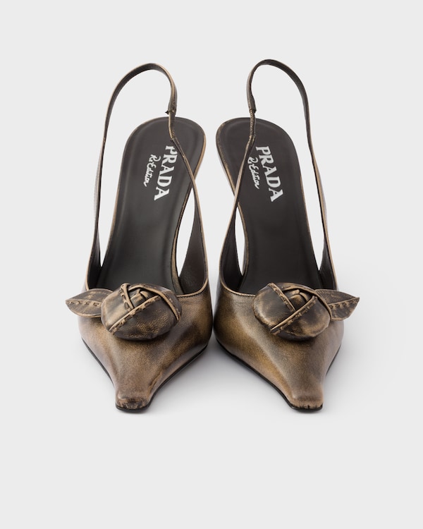 Leather slingback pumps - Dove Gray Leather slingback pumps - Dove Gray
