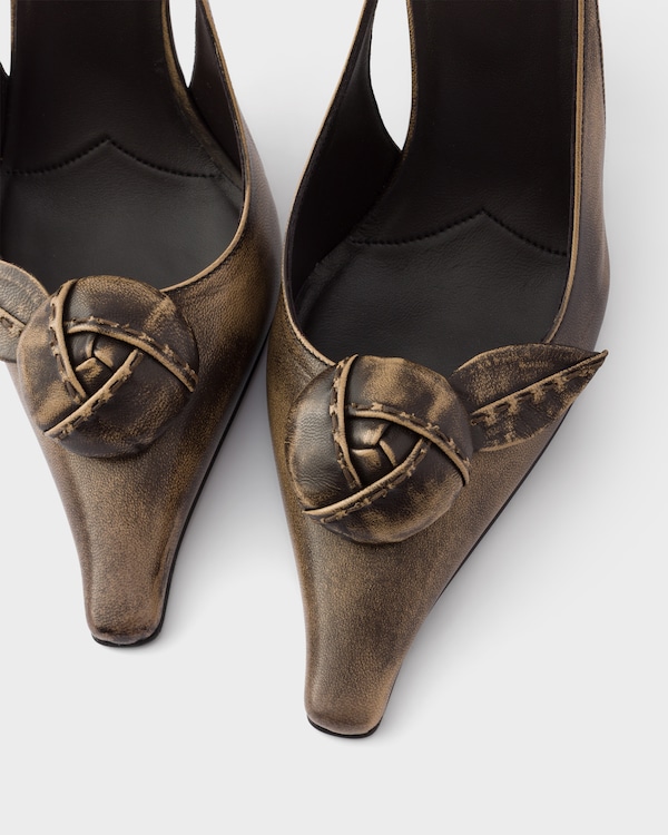 Leather slingback pumps - Dove Gray Leather slingback pumps - Dove Gray