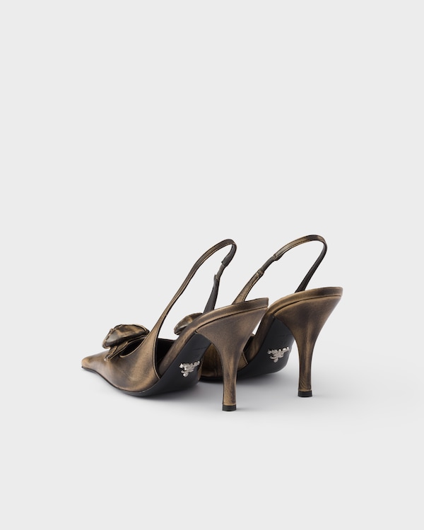Leather slingback pumps - Dove Gray Leather slingback pumps - Dove Gray