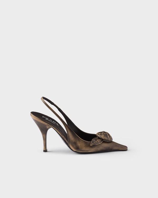 Leather slingback pumps - Dove Gray Leather slingback pumps - Dove Gray