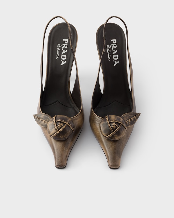 Leather slingback pumps - Dove Gray Leather slingback pumps - Dove Gray