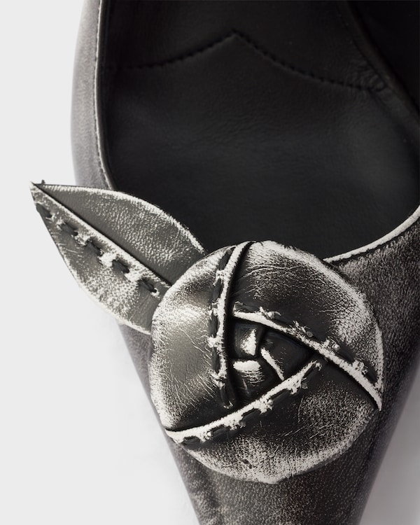 Leather slingback pumps - White/Black Leather slingback pumps - White/Black