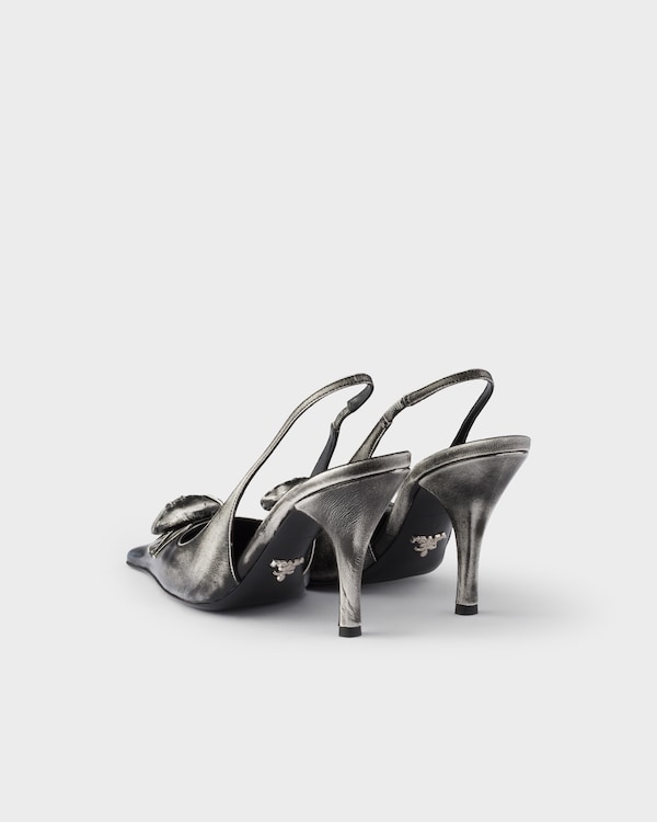 Leather slingback pumps - White/Black Leather slingback pumps - White/Black