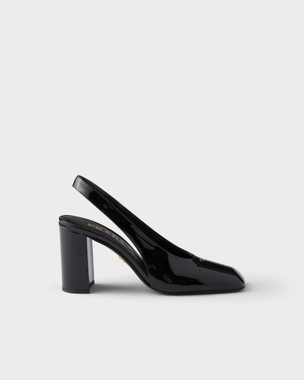Patent leather slingback pumps - Schwarz Patent leather slingback pumps - Schwarz
