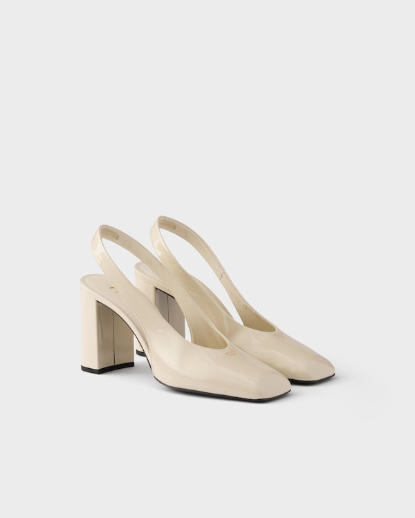 Patent leather slingback pumps - Ivory Patent leather slingback pumps - Ivory