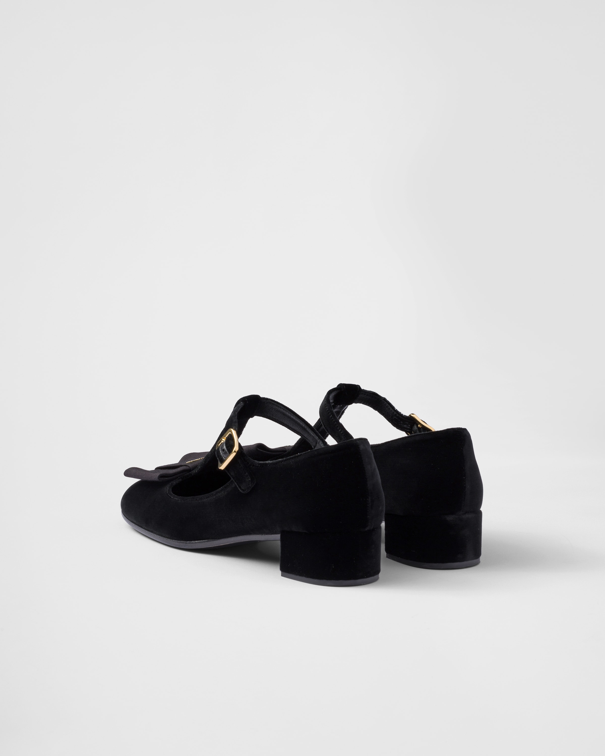 PRADA ブラック サテン ミュール リボン付き