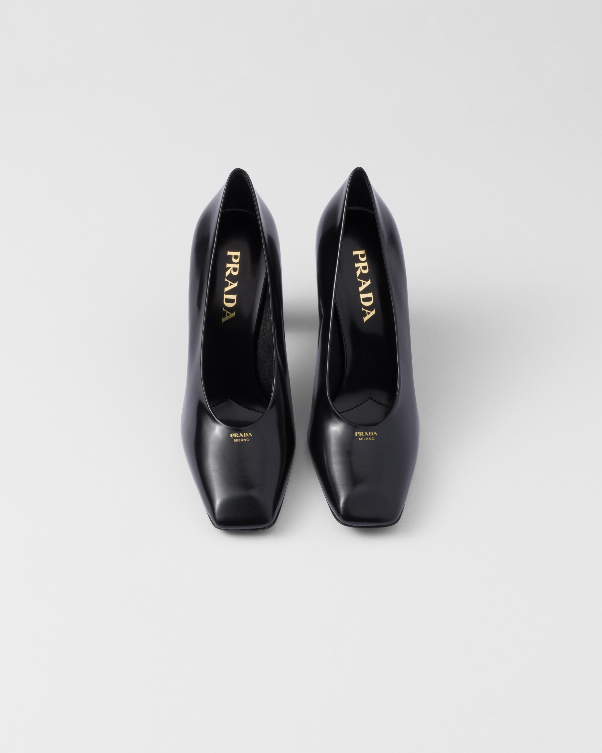 Black Brushed leather pumps | PRADA