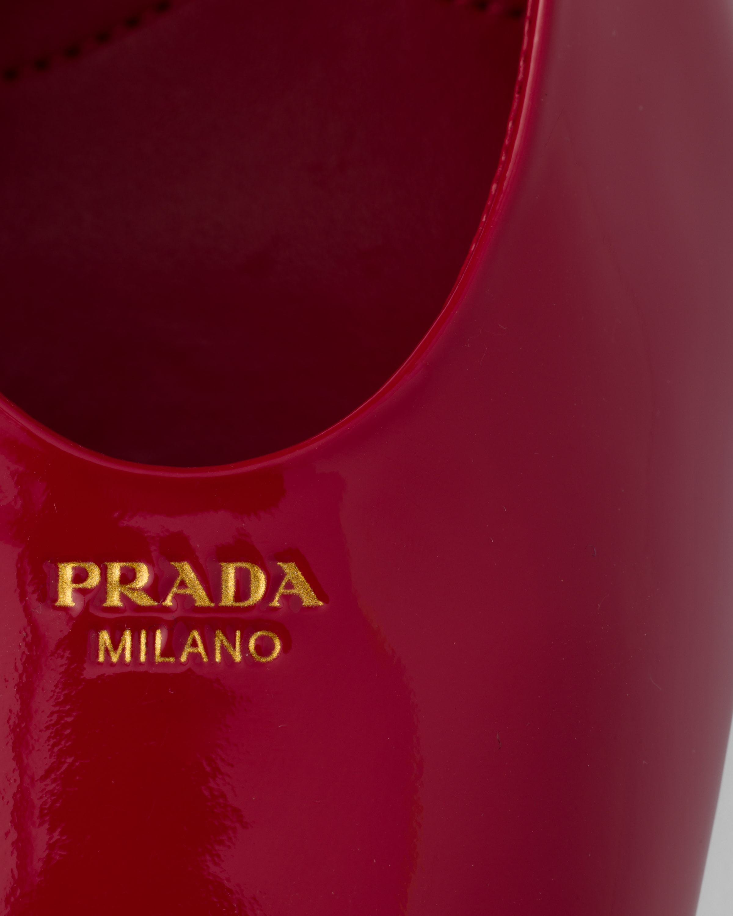 Cherry Red Patent leather slingback pumps | PRADA