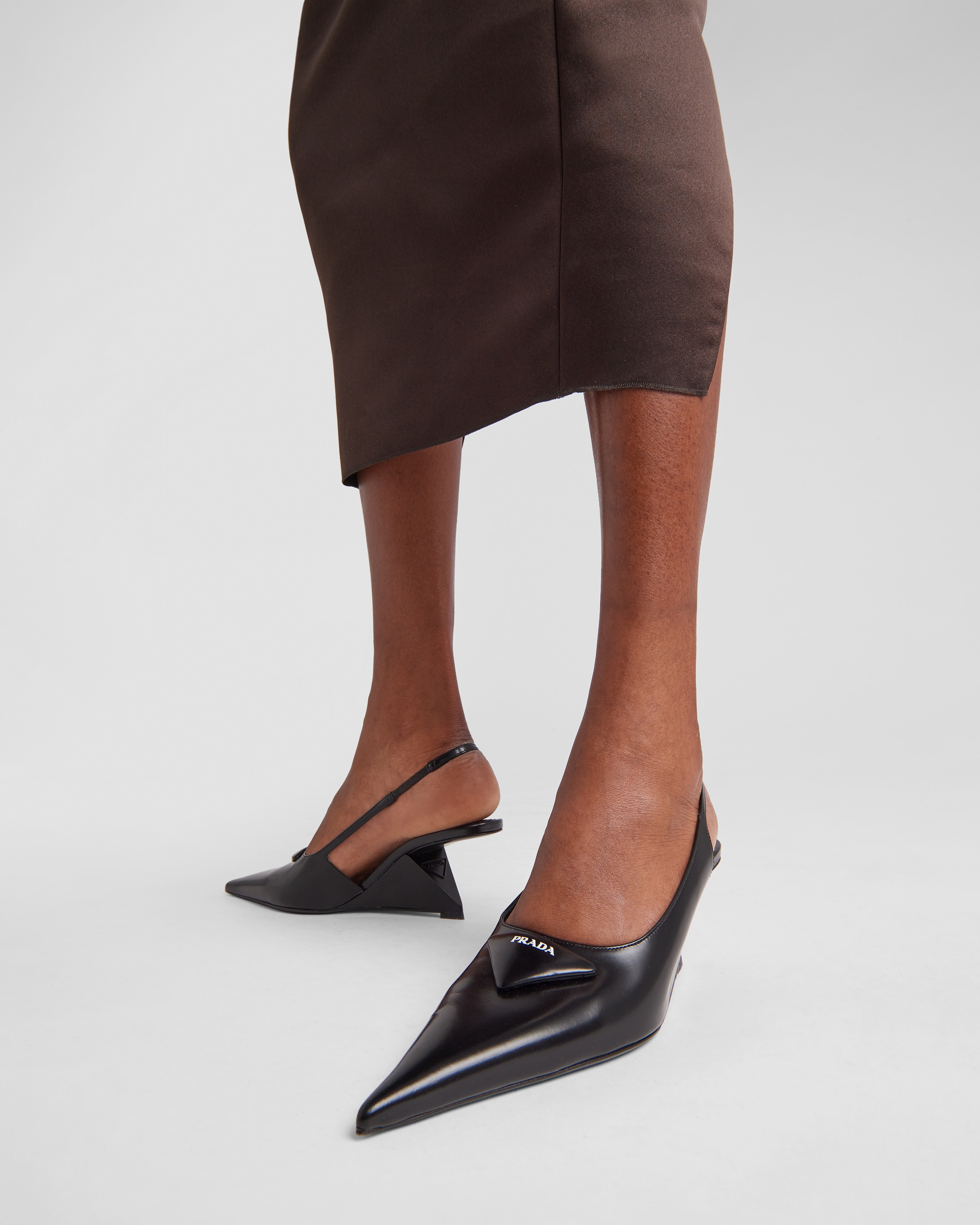 Prada leather slingback pumps shop