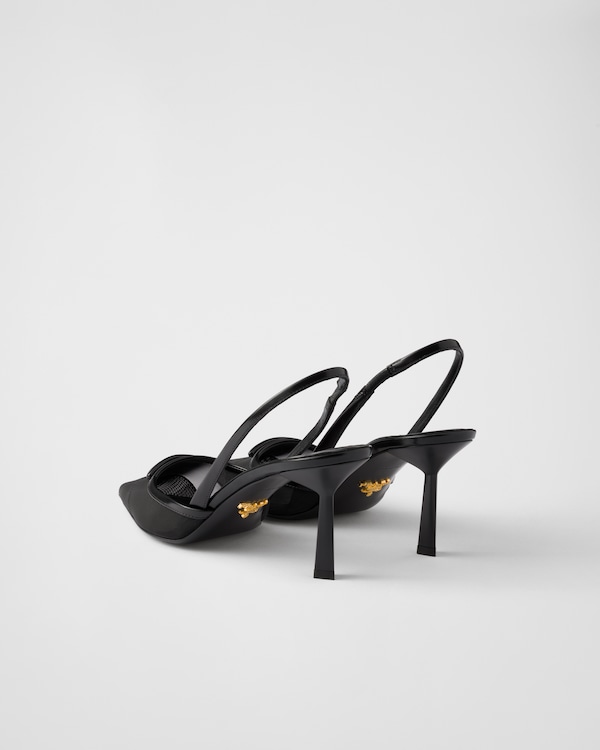 Mesh fabric slingback pumps Mesh fabric slingback pumps